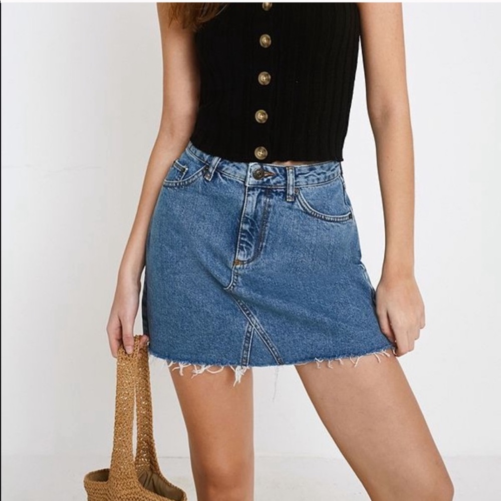BDG Denim Distressed Boho Mini Skirt Size 6
